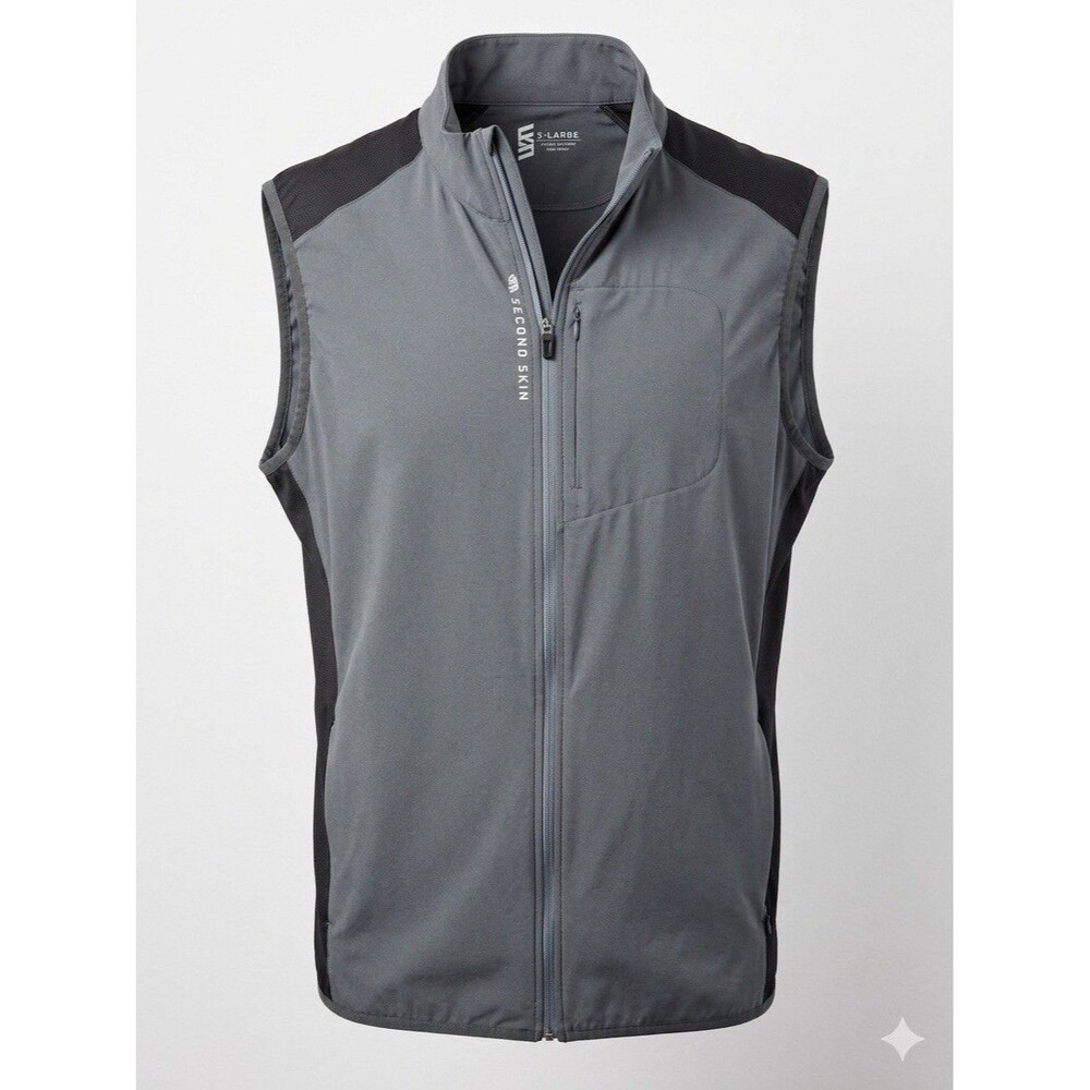 Second Skin Rebranded As VRST Men's Lightweight Full Zip Golf Vest Black Size XL